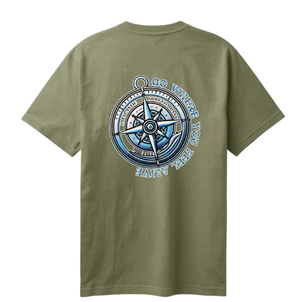 SALTLANTIC™ Surf Co. "Go Where You Feel Alive" Compass Tee