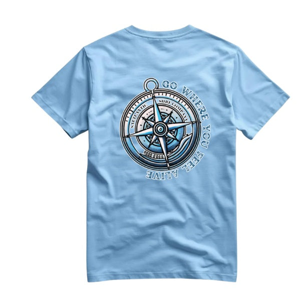 SALTLANTIC™ Surf Co. "Go Where You Feel Alive" Compass Tee