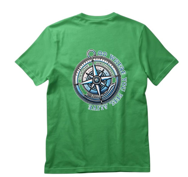 SALTLANTIC™ Surf Co. "Go Where You Feel Alive" Compass Tee