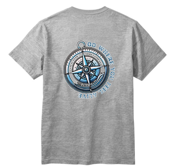 SALTLANTIC™ Surf Co. "Go Where You Feel Alive" Compass Tee