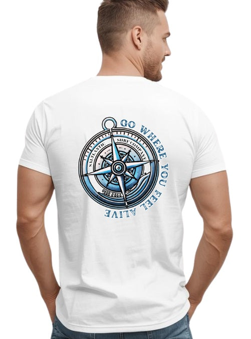 SALTLANTIC™ Surf Co. "Go Where You Feel Alive" Compass Tee