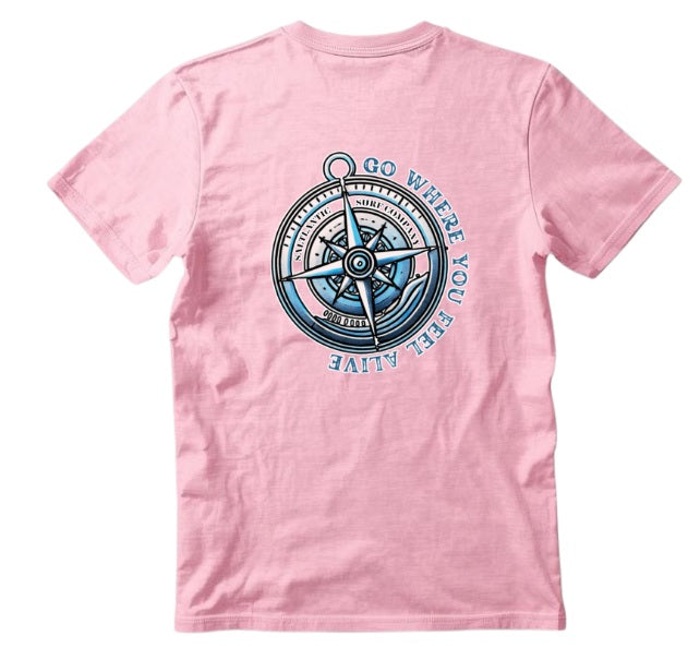 SALTLANTIC™ Surf Co. "Go Where You Feel Alive" Compass Tee