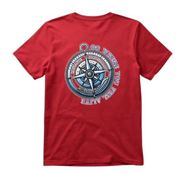 SALTLANTIC™ Surf Co. "Go Where You Feel Alive" Compass Tee