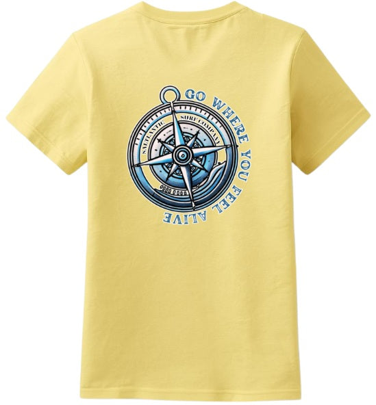 SALTLANTIC™ Surf Co. "Go Where You Feel Alive" Compass Tee