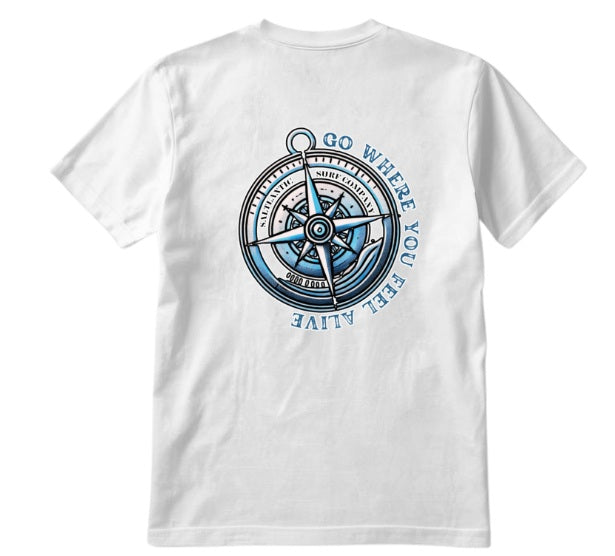 SALTLANTIC™ Surf Co. "Go Where You Feel Alive" Compass Tee