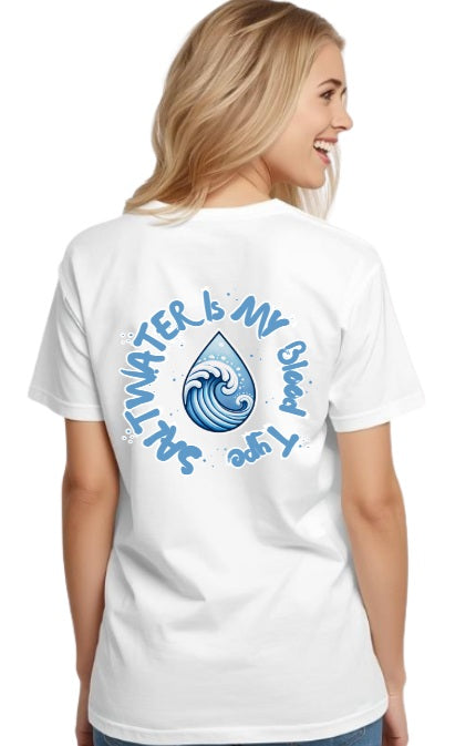 SALTLANTIC™ Surf Co. “Saltwater is my blood type™” Tee