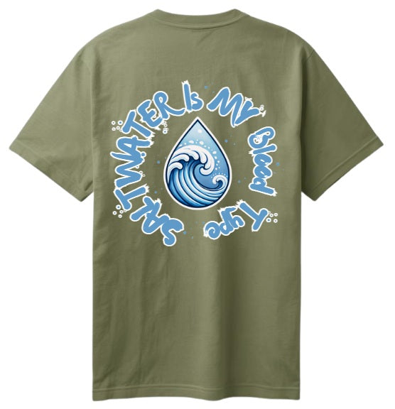 SALTLANTIC™ Surf Co. “Saltwater is my blood type™” Tee