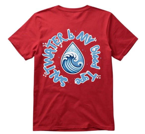 SALTLANTIC™ Surf Co. “Saltwater is my blood type™” Tee