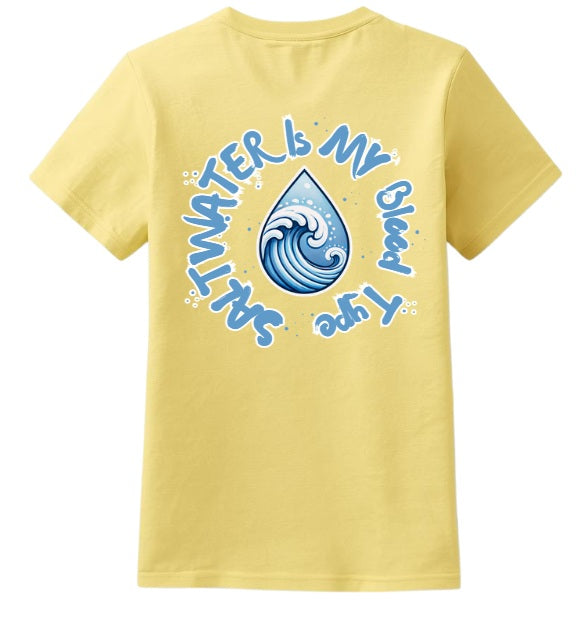 SALTLANTIC™ Surf Co. “Saltwater is my blood type™” Tee