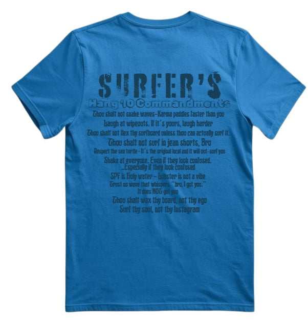 SALTLANTIC™ Surf Co. “SURFER’S HANG 10 COMMANDMENTS” TEE