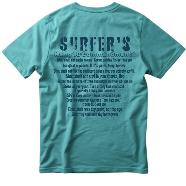SALTLANTIC™ Surf Co. “SURFER’S HANG 10 COMMANDMENTS” TEE