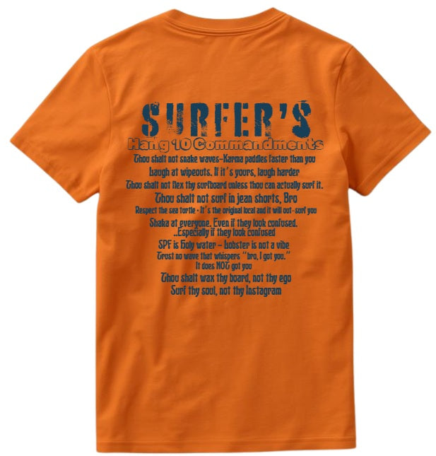 SALTLANTIC™ Surf Co. “SURFER’S HANG 10 COMMANDMENTS” TEE