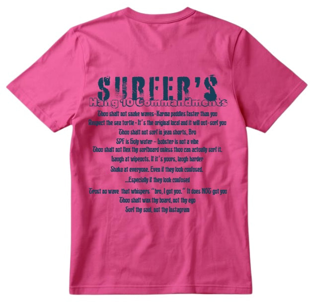 SALTLANTIC™ Surf Co. “SURFER’S HANG 10 COMMANDMENTS” TEE