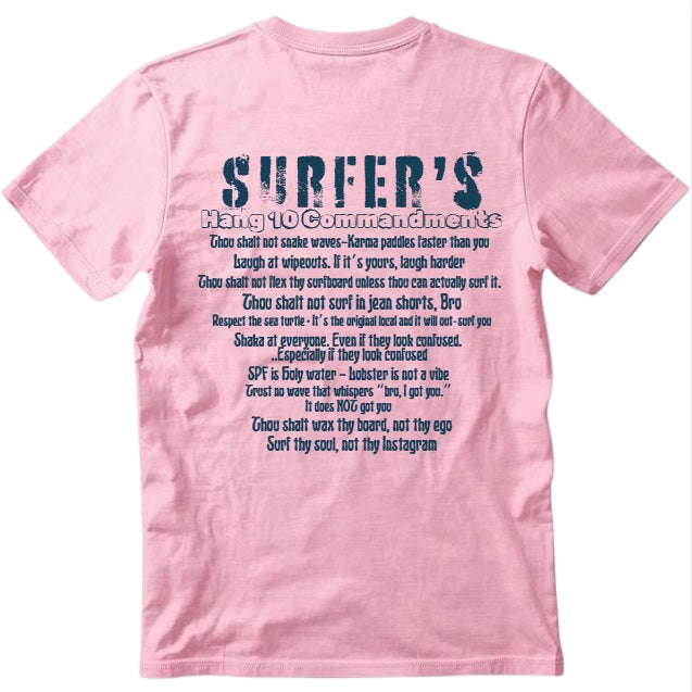 SALTLANTIC™ Surf Co. “SURFER’S HANG 10 COMMANDMENTS” TEE