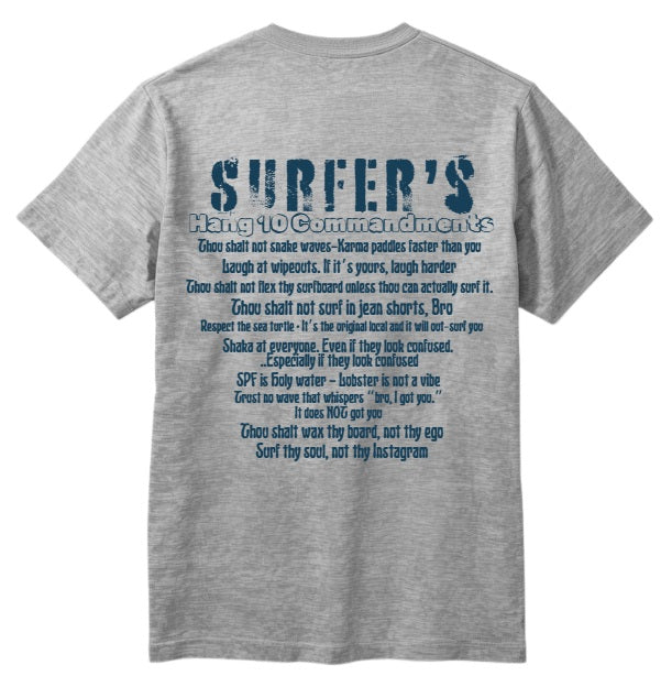 SALTLANTIC™ Surf Co. “SURFER’S HANG 10 COMMANDMENTS” TEE