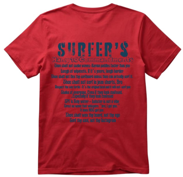 SALTLANTIC™ Surf Co. “SURFER’S HANG 10 COMMANDMENTS” TEE