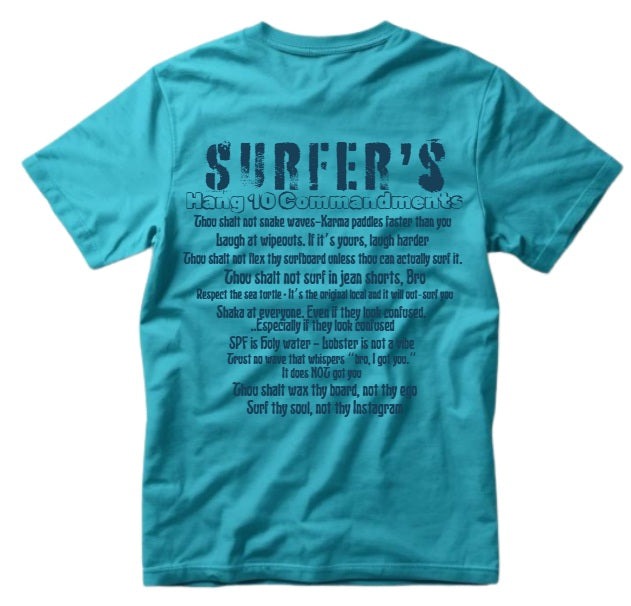 SALTLANTIC™ Surf Co. “SURFER’S HANG 10 COMMANDMENTS” TEE