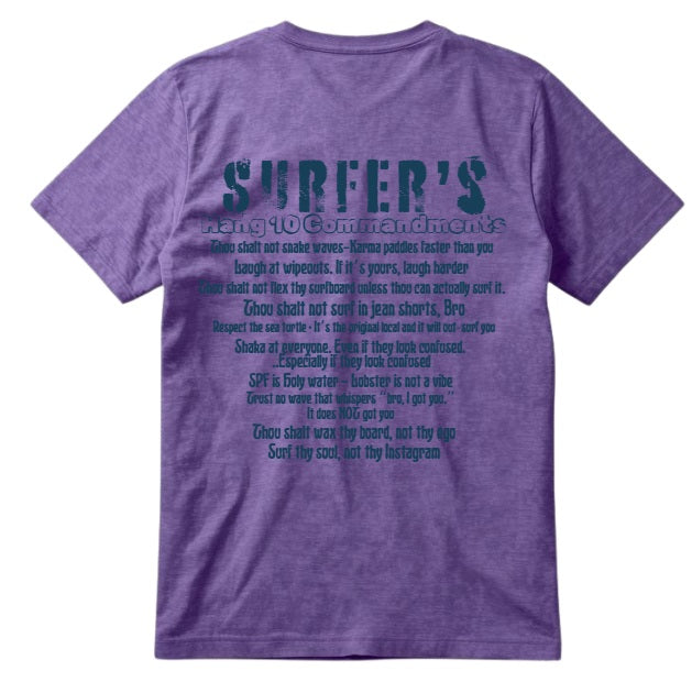 SALTLANTIC™ Surf Co. “SURFER’S HANG 10 COMMANDMENTS” TEE