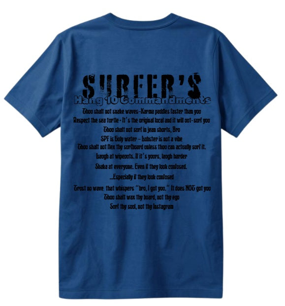 SALTLANTIC™ Surf Co. “SURFER’S HANG 10 COMMANDMENTS” TEE