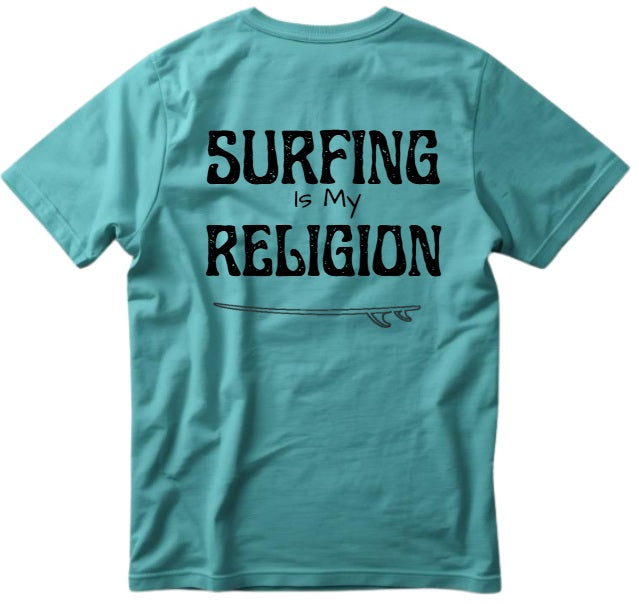SALTLANTIC™ Surf Co.  “Surfing Is My Religion” Tee