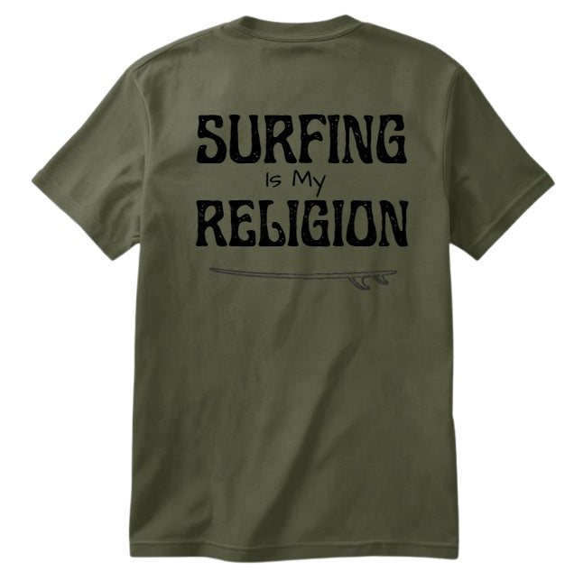 SALTLANTIC™ Surf Co.  “Surfing Is My Religion” Tee