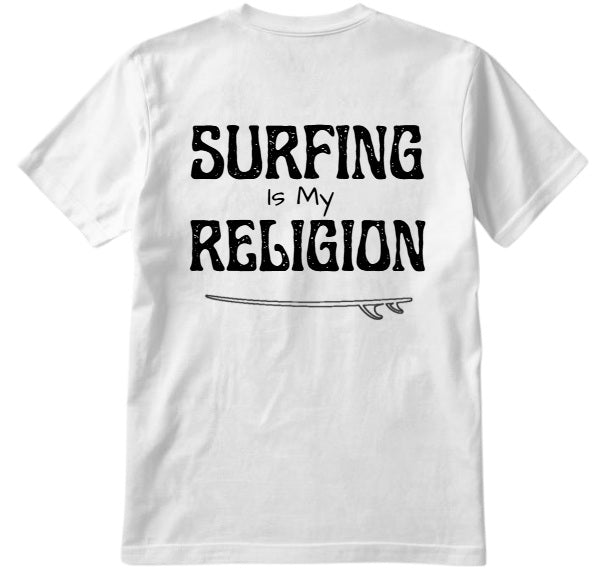 SALTLANTIC™ Surf Co.  “Surfing Is My Religion” Tee