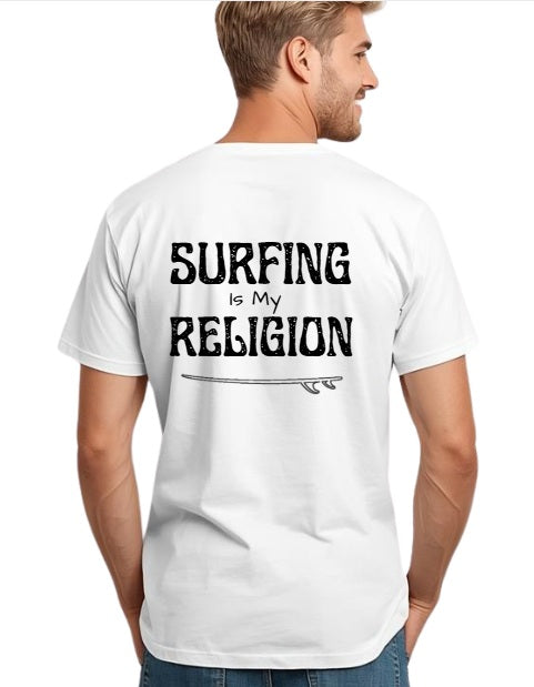 SALTLANTIC™ Surf Co.  “Surfing Is My Religion” Tee