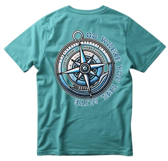 SALTLANTIC™ Surf Co. "Go Where You Feel Alive" Compass Tee