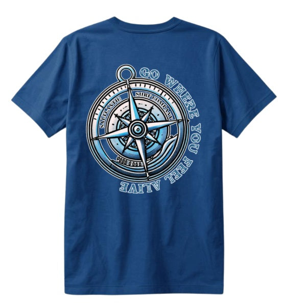 SALTLANTIC™ Surf Co. "Go Where You Feel Alive" Compass Tee