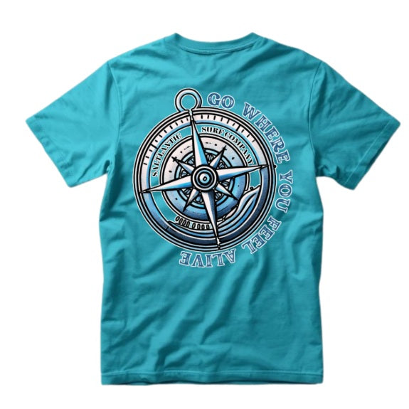 SALTLANTIC™ Surf Co. "Go Where You Feel Alive" Compass Tee