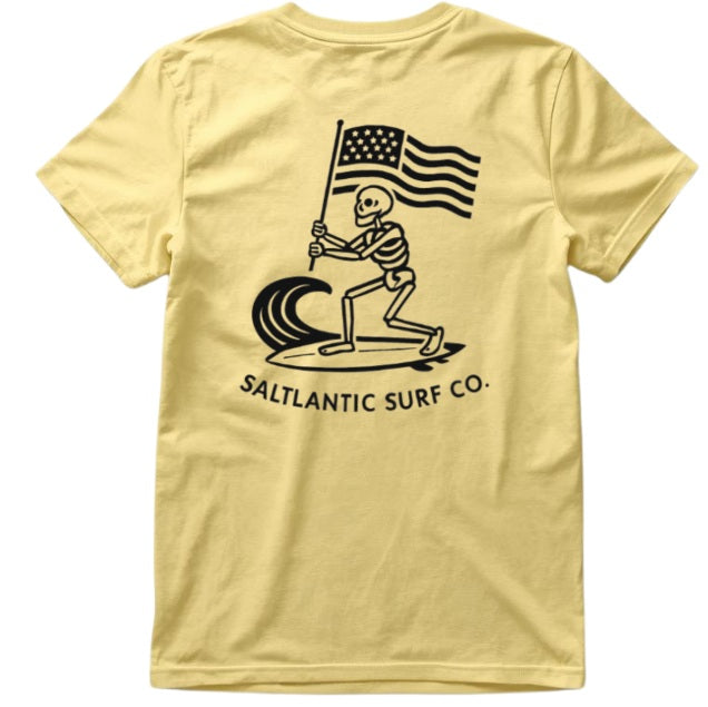 SALTLANTIC™ Surf Co. Skelly Wave Slayer™, Fl. USA" Tee