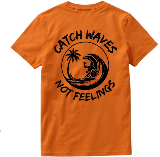 SALTLANTIC™ Surf Co. “Catch Waves, Not Feelings” Tee (Bro version)