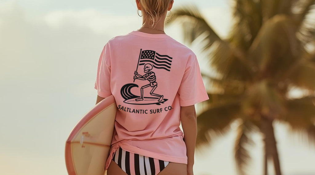 SALTLANTIC™ Surf Co. Skelly Wave Slayer™, Fl. USA" Tee