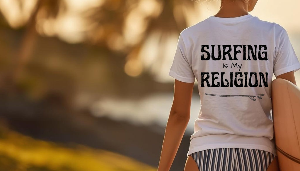 SALTLANTIC™ Surf Co.  “Surfing Is My Religion” Tee