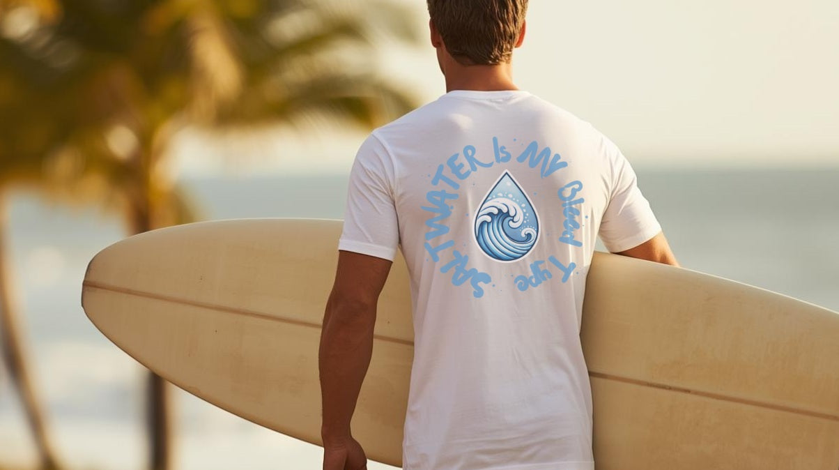 SALTLANTIC™ Surf Co. “Saltwater is my blood type™” Tee