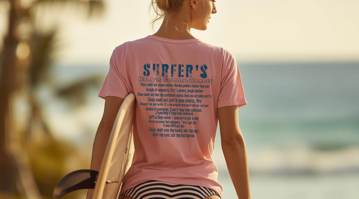 SALTLANTIC™ Surf Co. “SURFER’S HANG 10 COMMANDMENTS” TEE