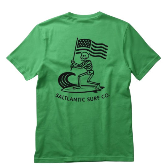 SALTLANTIC™ Surf Co. Skelly Wave Slayer™, Fl. USA" Tee