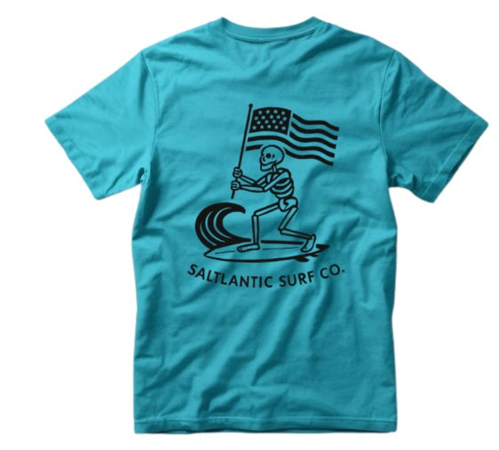 SALTLANTIC™ Surf Co. Skelly Wave Slayer™, Fl. USA" Tee