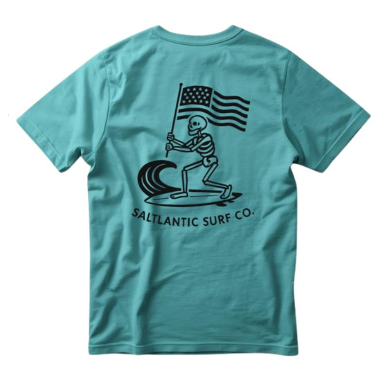 SALTLANTIC™ Surf Co. Skelly Wave Slayer™, Fl. USA" Tee