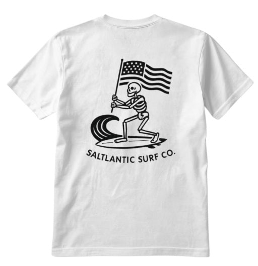 SALTLANTIC™ Surf Co. Skelly Wave Slayer™, Fl. USA" Tee